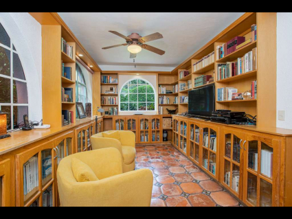 06 Villa Hansen - Library Study with Garden View