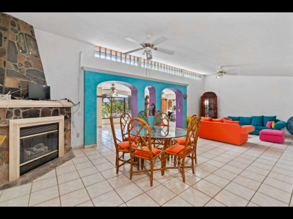 fireplace dinning room