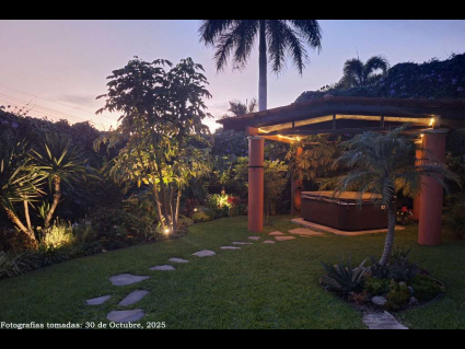 09 - The Lower Garden with Private Spa is Enchanting as Night Falls