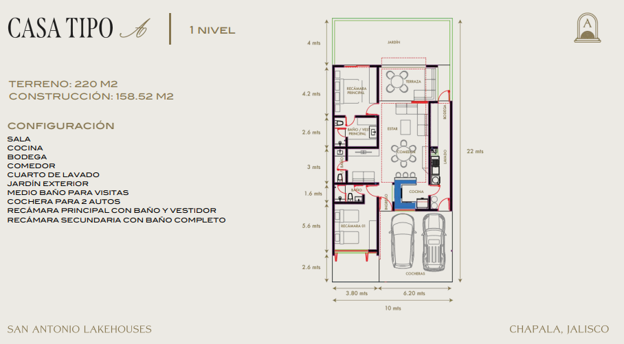Plano casa tipo A  1 nivel